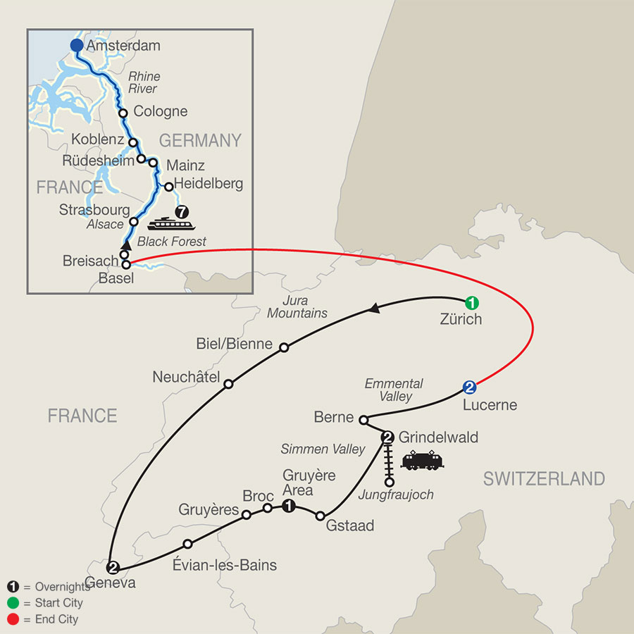 16 Day Avalon Waterways River Cruise from Zürich to Amsterdam 2022