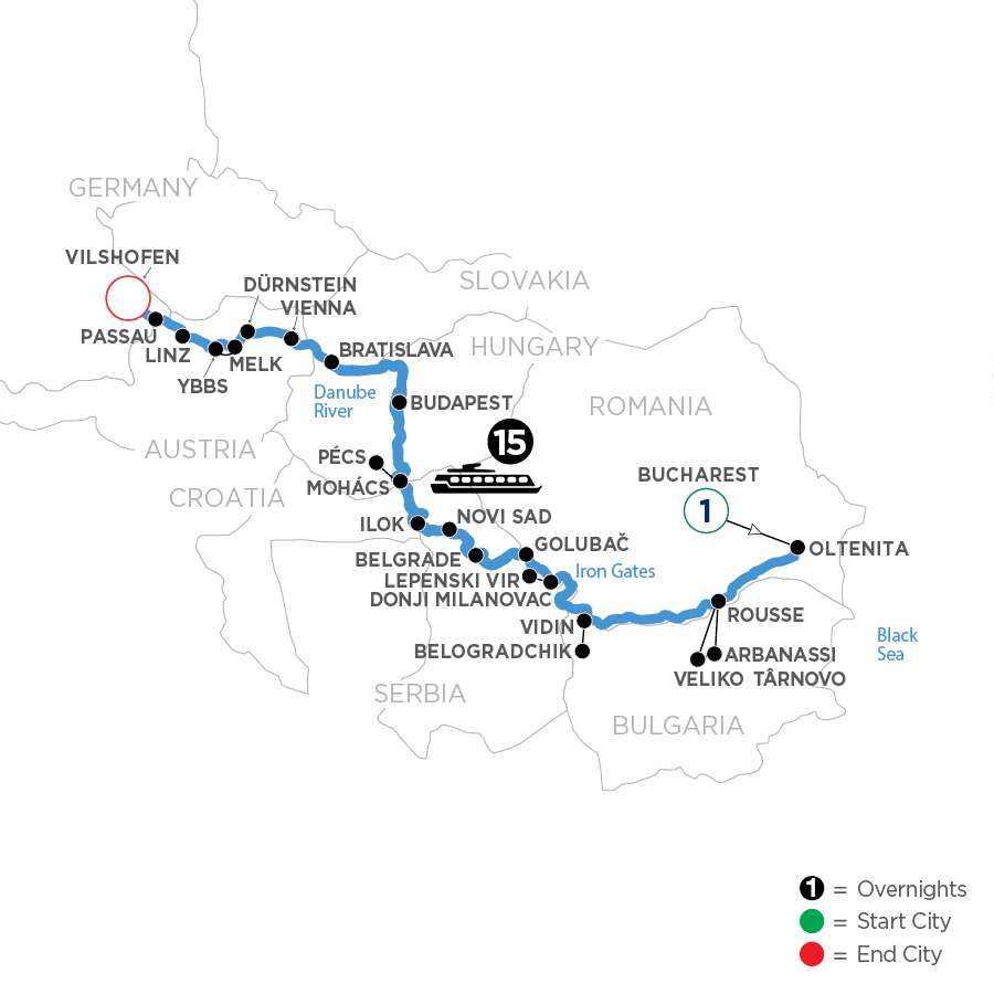17 Day Avalon Waterways River Cruise from Bucharest to Vilshofen 2027 - WODO