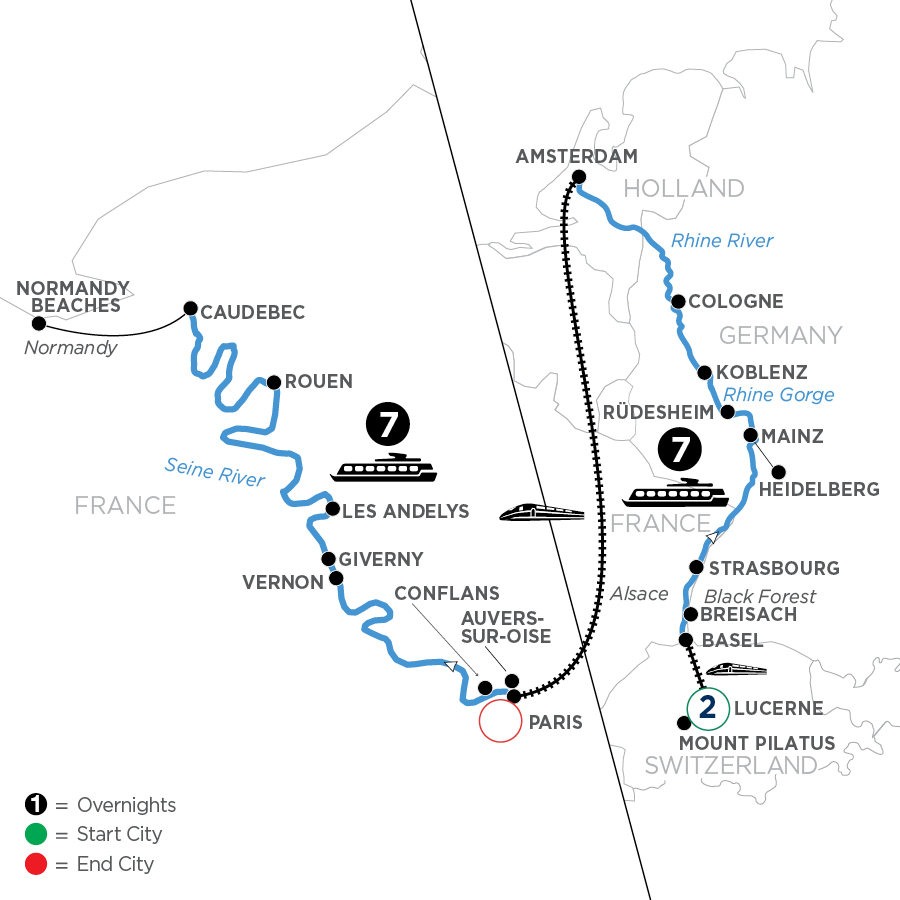 17 Day Avalon Waterways River Cruise from Lucerne to Paris 2025 - WZPQ