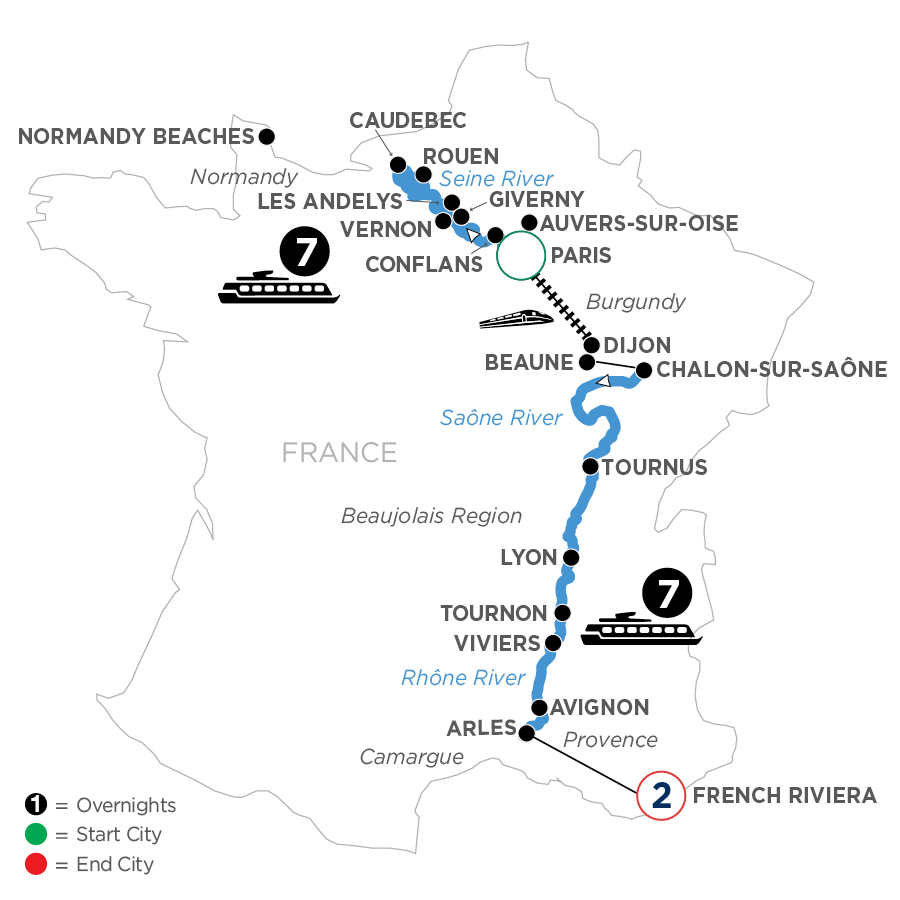 17 Day Avalon Waterways River Cruise from Paris to French Riviera 2025 - WPLE