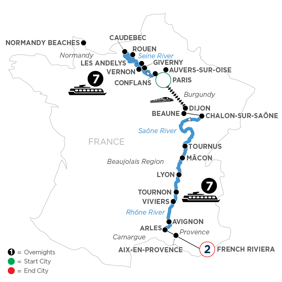 17 Day Avalon Waterways River Cruise from Paris to French Riviera 2027 - WPLE
