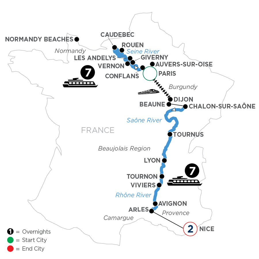 17 Day Avalon Waterways River Cruise from Paris to Nice 2024 - WPLE