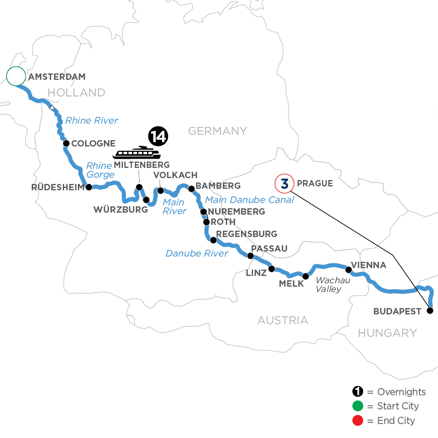 18 Day Avalon Waterways River Cruise from Amsterdam to Prague 2024 - WABE