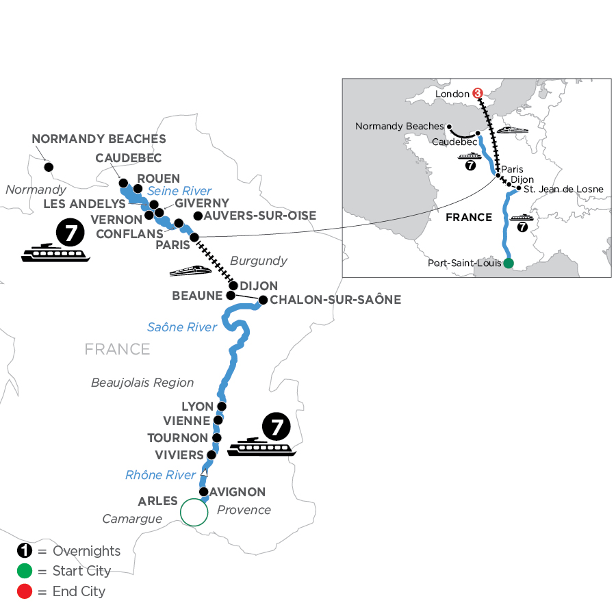 18 Day Avalon Waterways River Cruise from Arles to London 2024 - WLP3