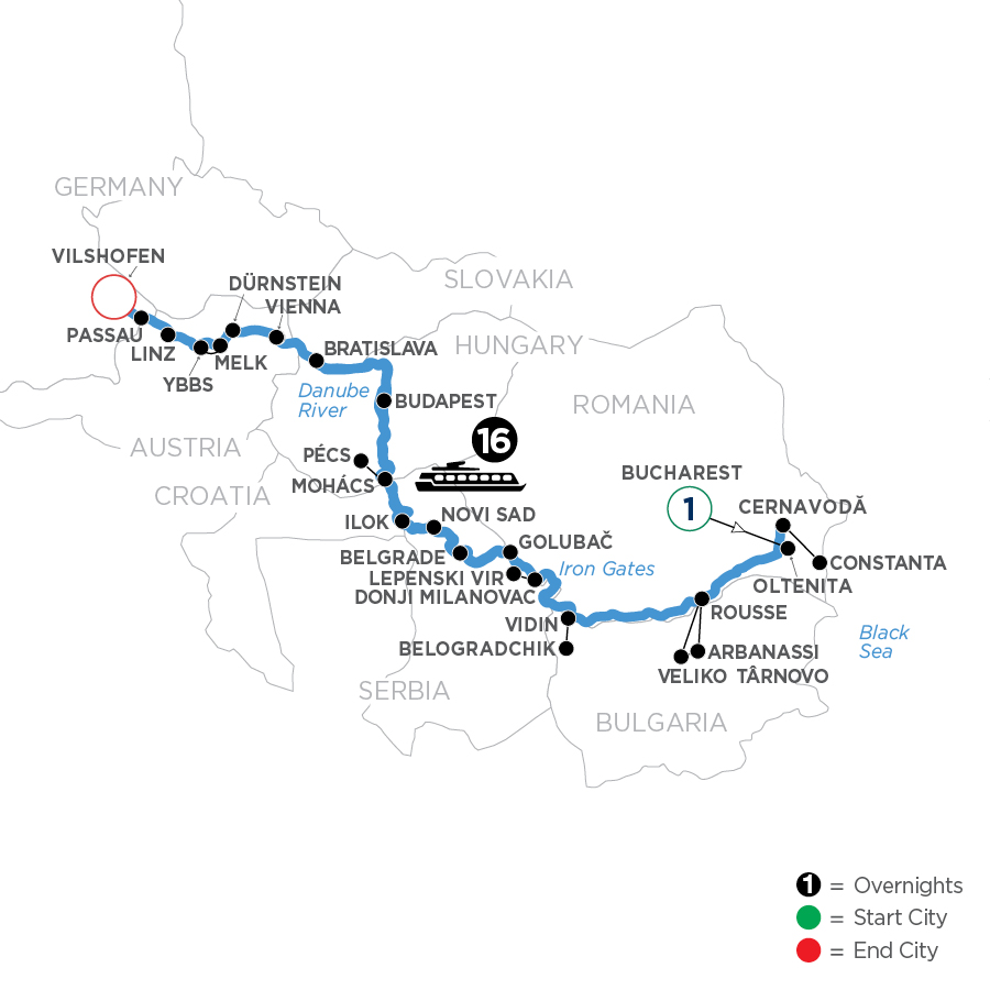 18 Day Avalon Waterways River Cruise from Bucharest to Vilshofen 2024 - WODO