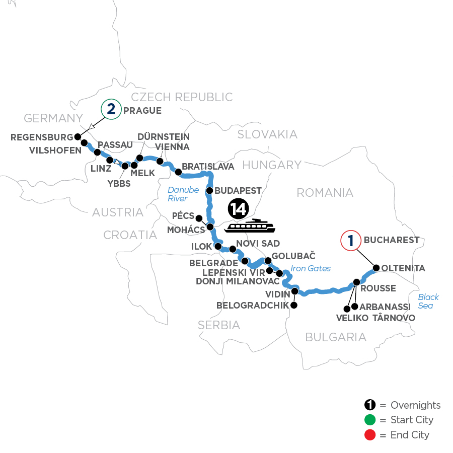 18 Day Avalon Waterways River Cruise from Prague to Bucharest 2024 - WDOQ