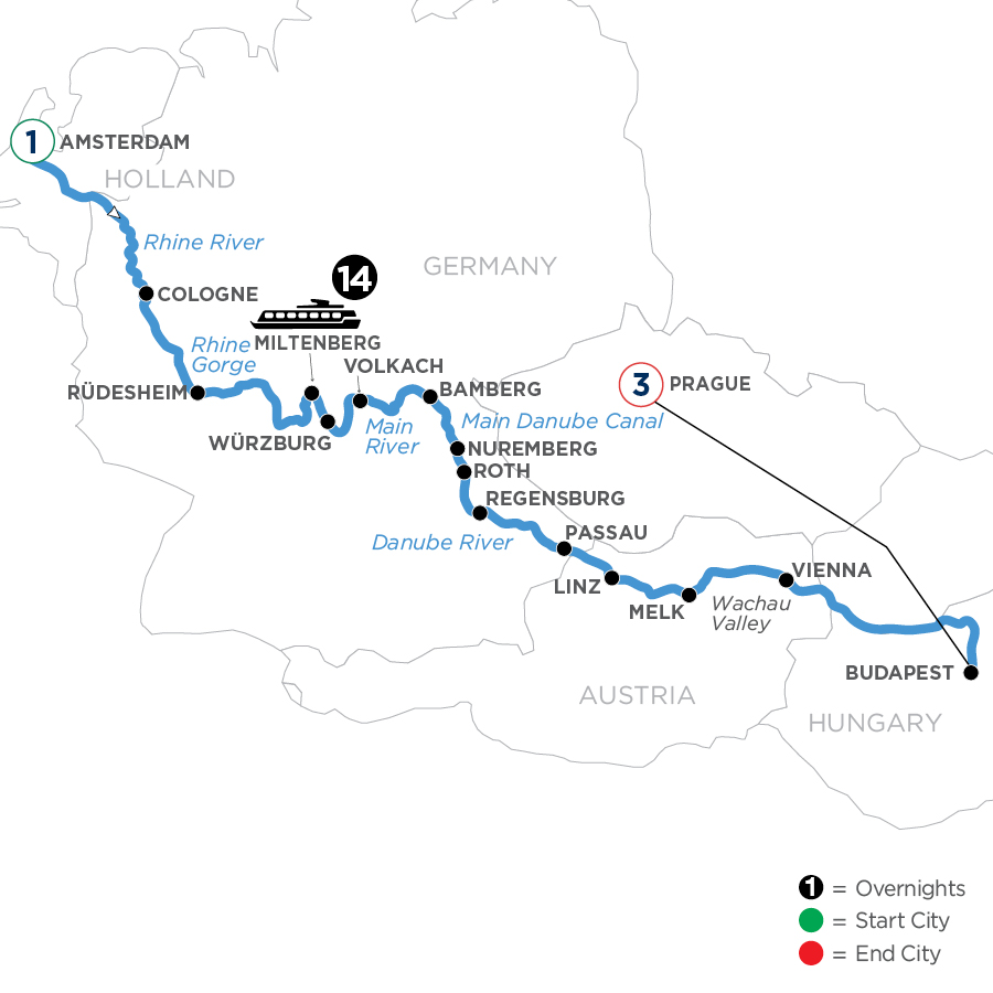 19 Day Avalon Waterways River Cruise from Amsterdam to Prague 2024 - WABY