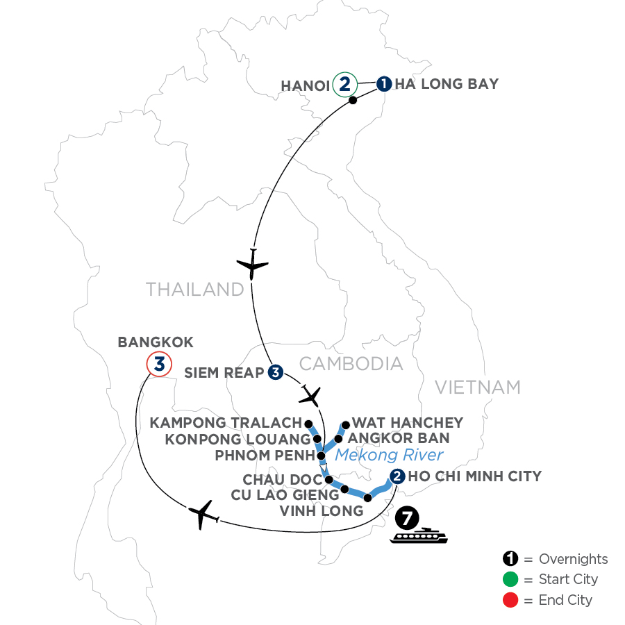 19 Day Avalon Waterways River Cruise from Hanoi to Bangkok 2025 - WSHN