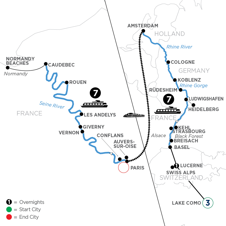 19 Day Avalon Waterways River Cruise from Lake Como to Paris 2027 - WZP1