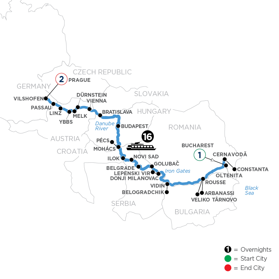 20 Day Avalon Waterways River Cruise from Bucharest to Prague 2024 - WODY