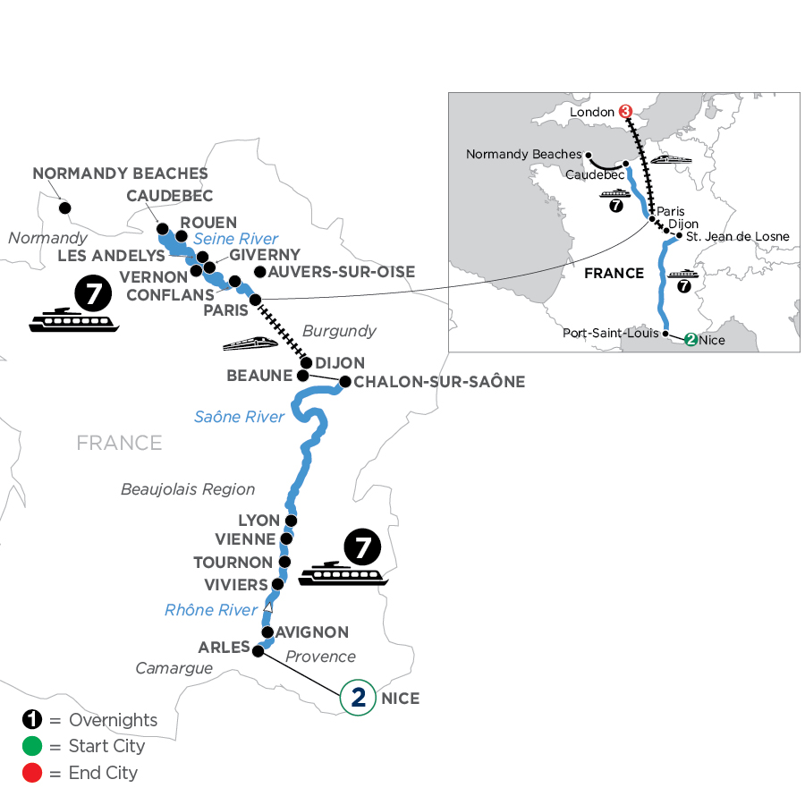 20 Day Avalon Waterways River Cruise from Nice to London 2024 - WLP1