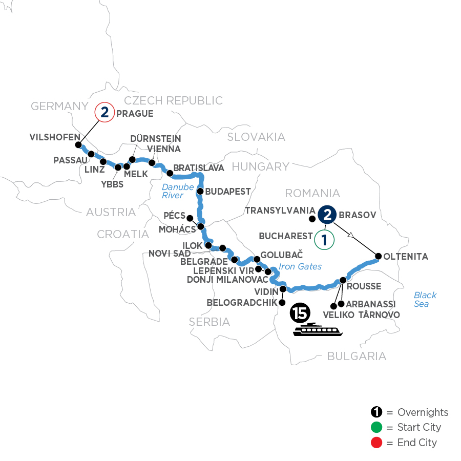 21 Day Avalon Waterways River Cruise from Bucharest to Prague 2025 - WODE