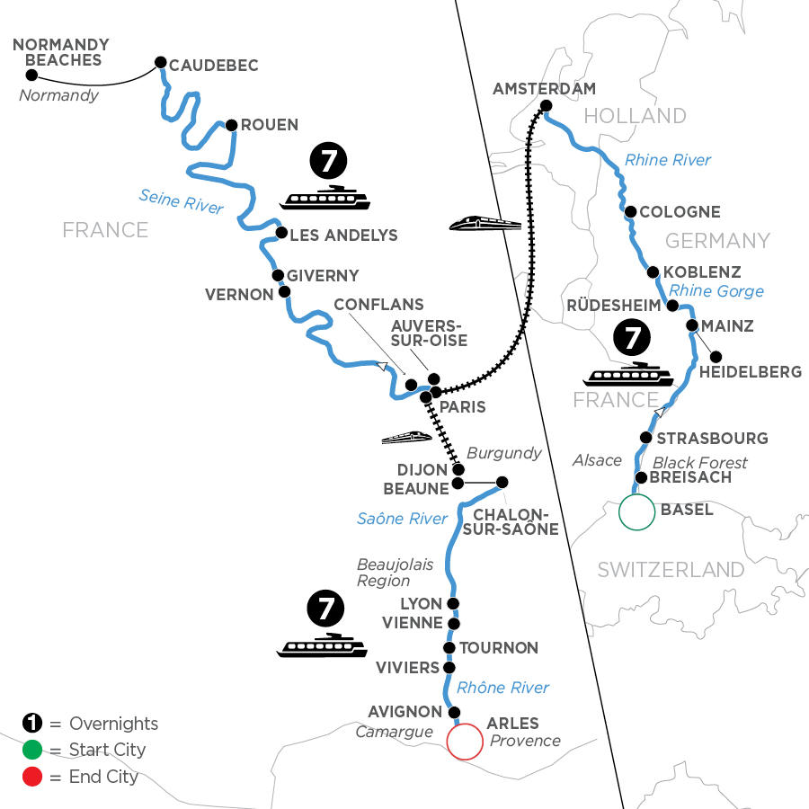 22 Day Avalon Waterways River Cruise from Basel to Arles 2025 - WZL