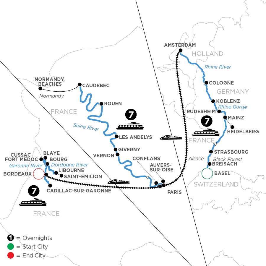 22 Day Avalon Waterways River Cruise from Basel to Bordeaux 2025 - WZX