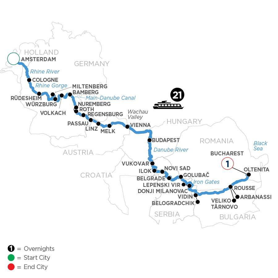 23 Day Avalon Waterways River Cruise from Amsterdam to Bucharest 2027 - WAOB