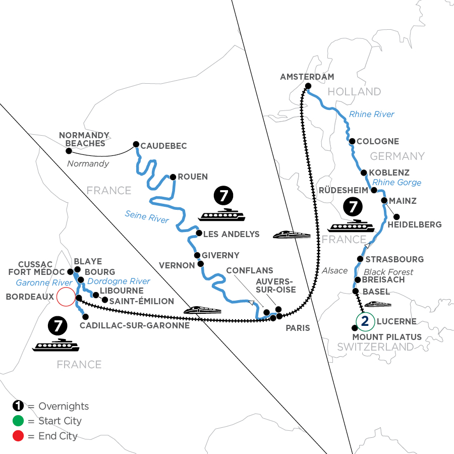 24 Day Avalon Waterways River Cruise from Lucerne to Bordeaux 2025 - WZXQ