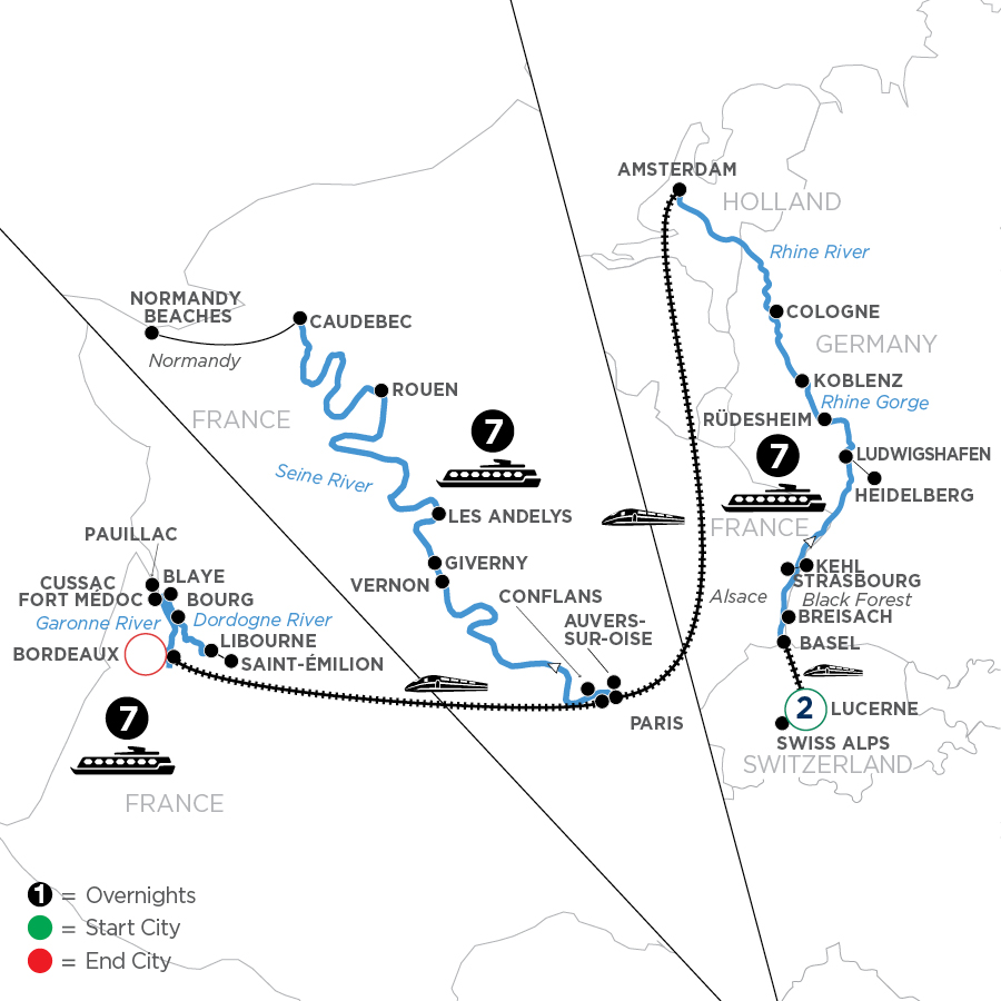 24 Day Avalon Waterways River Cruise from Lucerne to Bordeaux 2027 - WZXQ