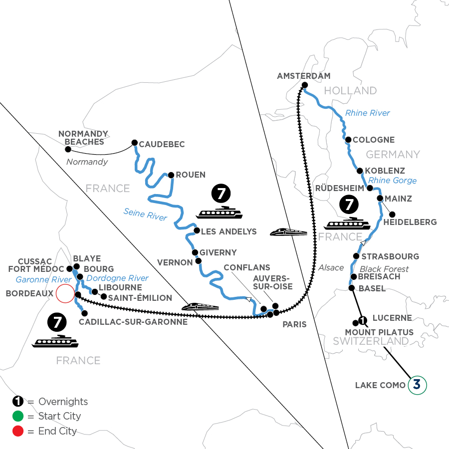 26 Day Avalon Waterways River Cruise from Lucerne to Bordeaux 2026 - WZX1