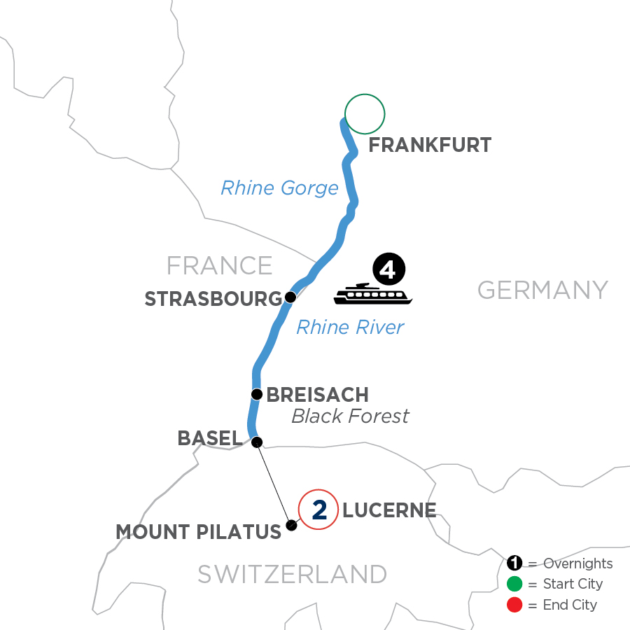 7 Day Avalon Waterways River Cruise from Frankfurt to Lucerne 2024 - WWZ1