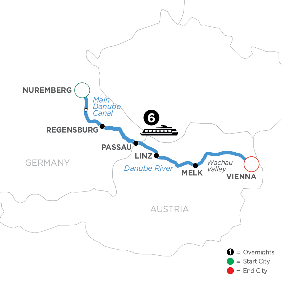 7 Day Avalon Waterways River Cruise from Nuremberg to Vienna 2024 - WNV