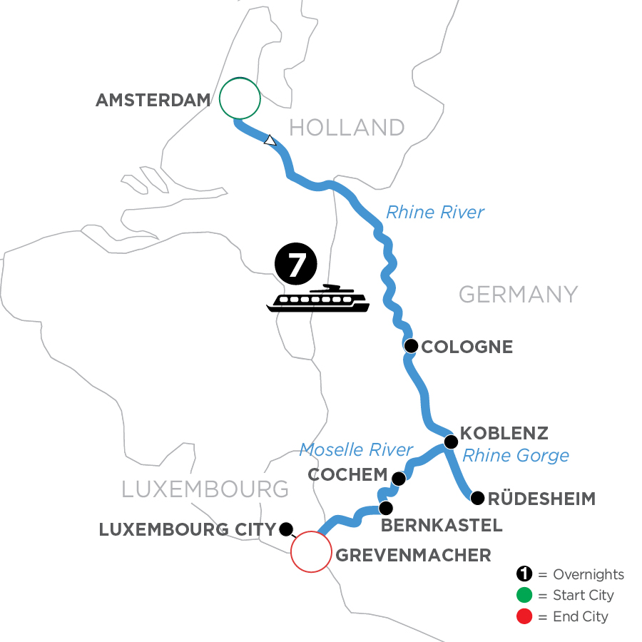 8 Day Avalon Waterways River Cruise from Amsterdam to Grevenmacher 2024 - WAR