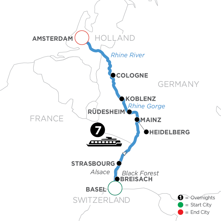 8 Day Avalon Waterways River Cruise from Basel to Amsterdam 2024 - WZA