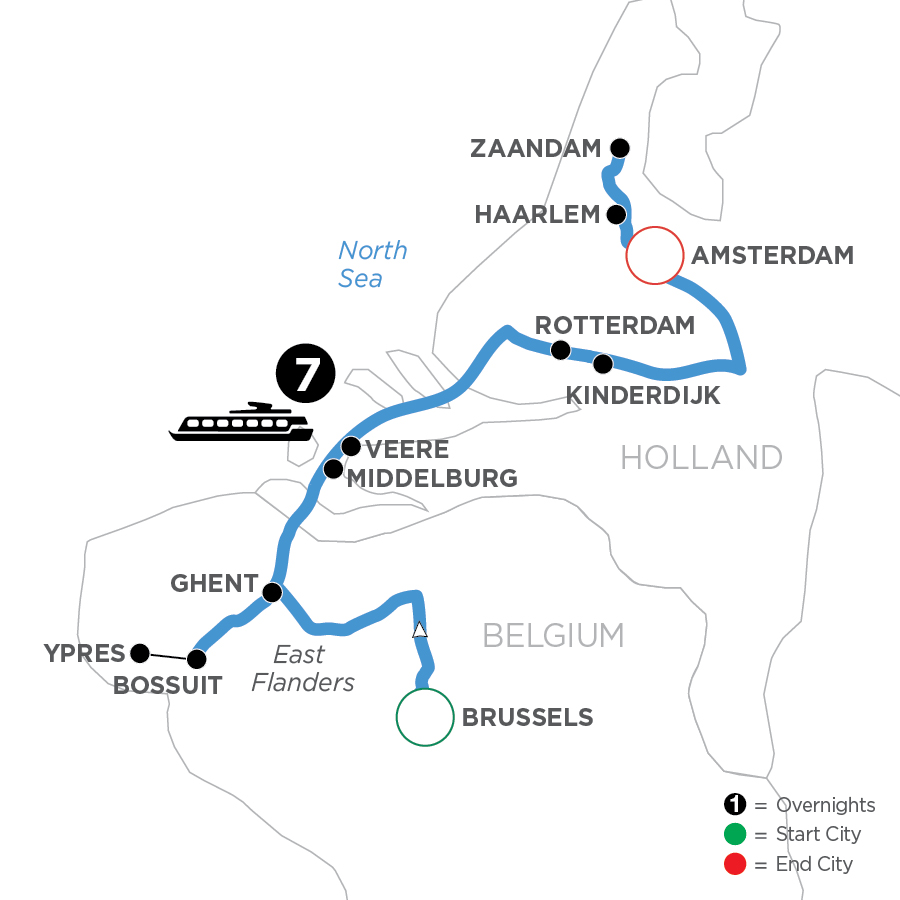 8 Day Avalon Waterways River Cruise from Brussels to Amsterdam 2025 - WXA