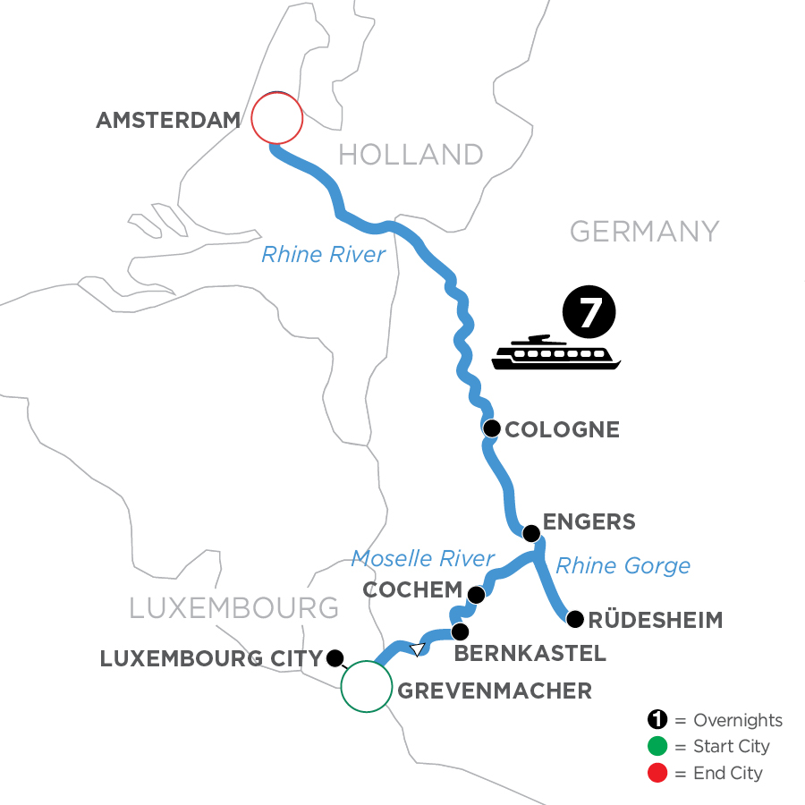 8 Day Avalon Waterways River Cruise from Grevenmacher to Amsterdam 2024 - WRA