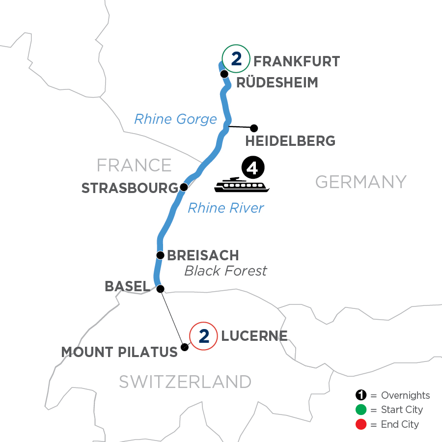 9 Day Avalon Waterways River Cruise from Frankfurt to Lucerne 2024 - WWZ2