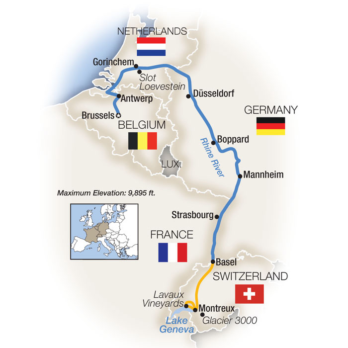 11 Day Tauck River Cruise from Brussels to Montreux 2025 - 