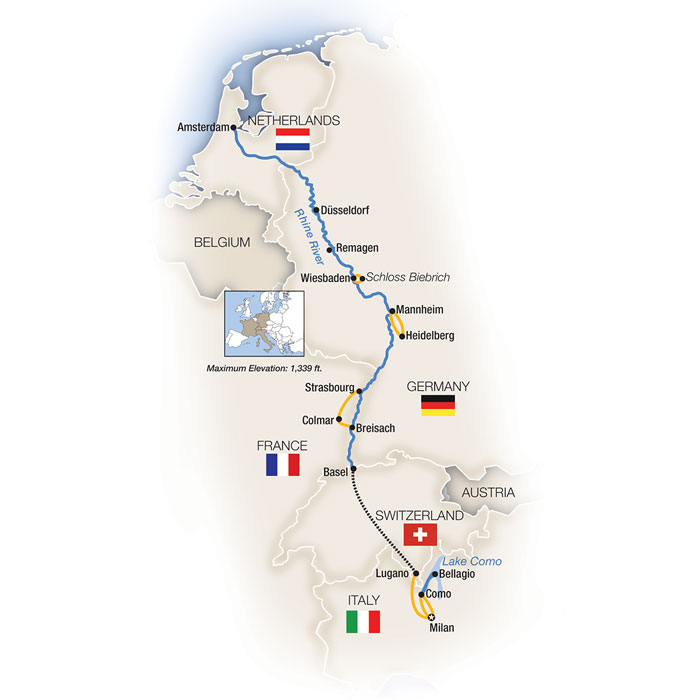 11 Day Tauck River Cruise from Milan to Amsterdam 2025 - 