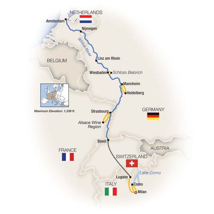 11 Day Tauck River Cruise from Milan to Amsterdam 2026 - 