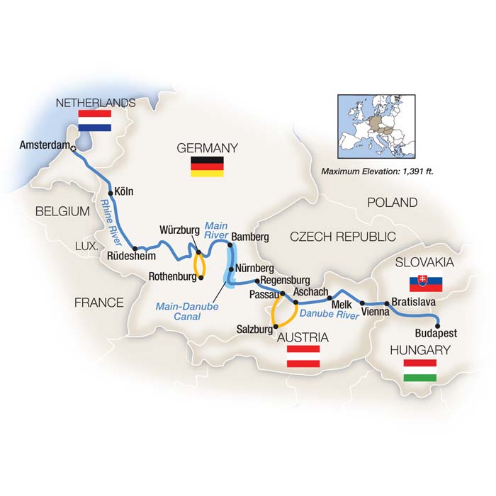 15 Day Tauck River Cruise from Amsterdam to Budapest 2025 - 