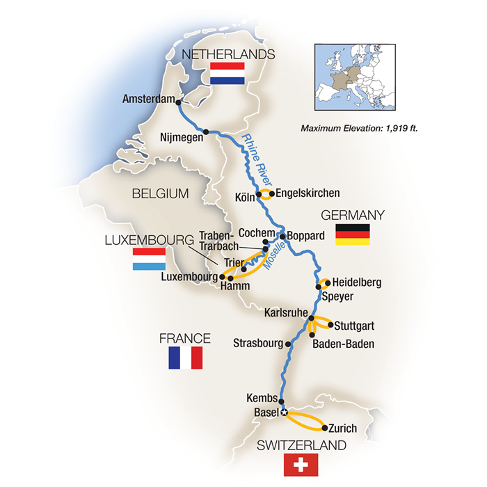 15 Day Tauck River Cruise from Basel to Amsterdam 2025 - 