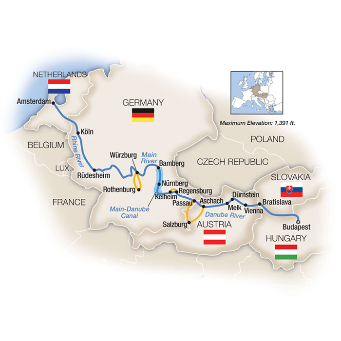 15 Day Tauck River Cruise from Budapest to Amsterdam 2025 - 