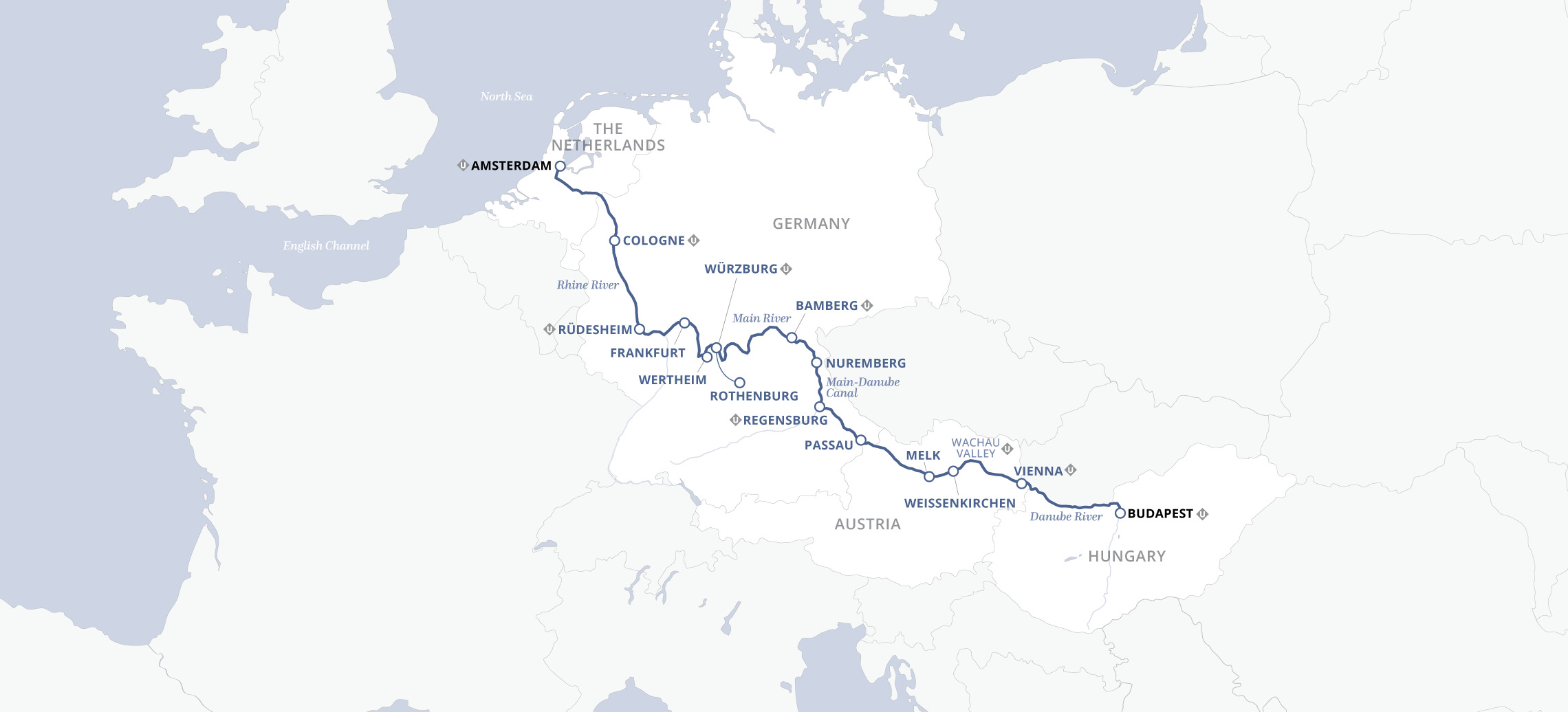 <span>16 Day Uniworld River Cruise from Amsterdam to Budapest 2024</span>