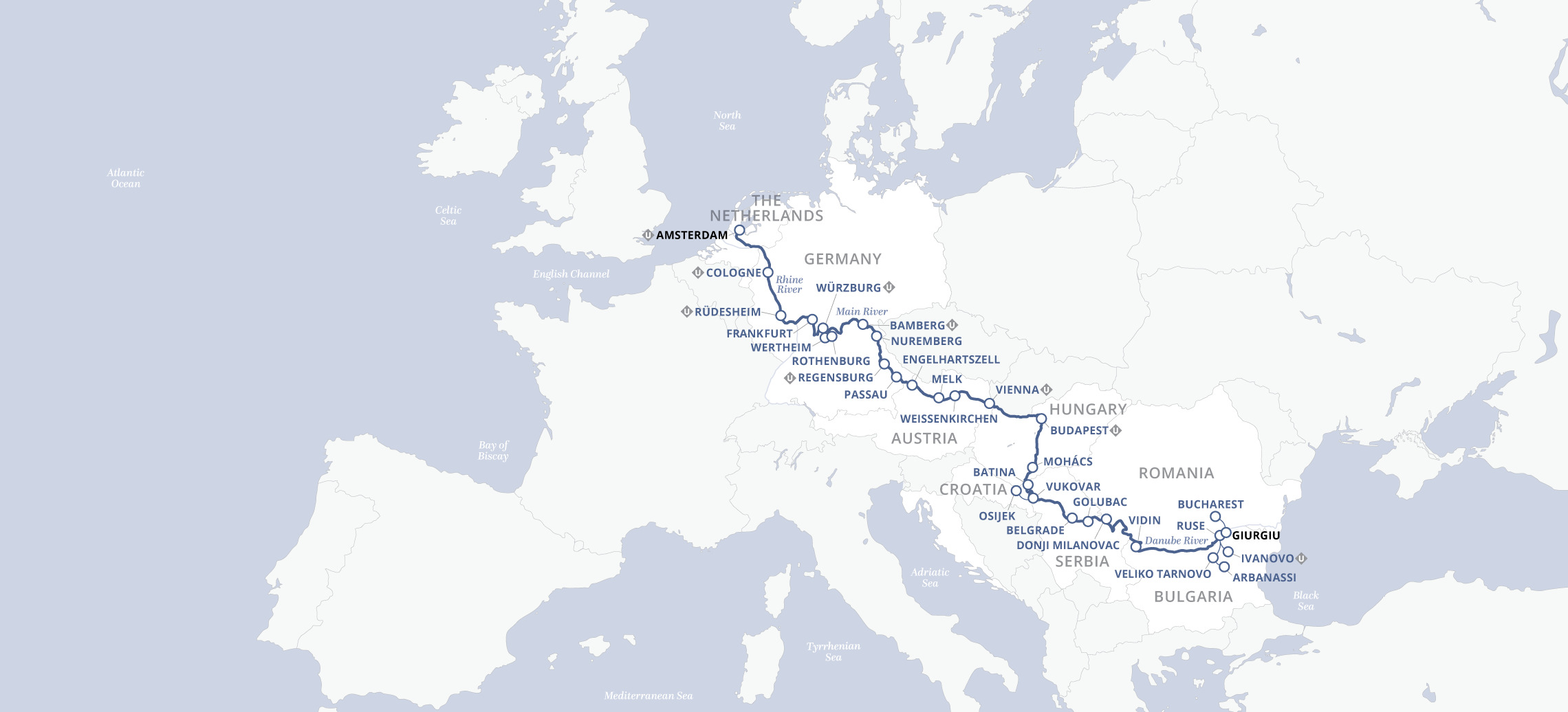 <span>25 Day Uniworld River Cruise from Amsterdam to Bucharest 2024</span>