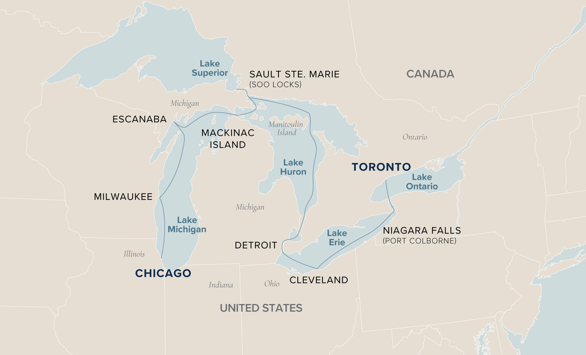 11 Day Victory Cruise Lines River Cruise from Toronto to Chicago 2027 - 