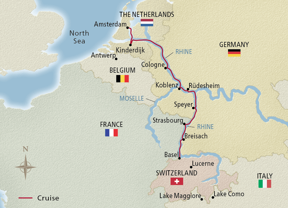 Viking River Cruise 15 Days Amsterdam To Basel Map 8493 